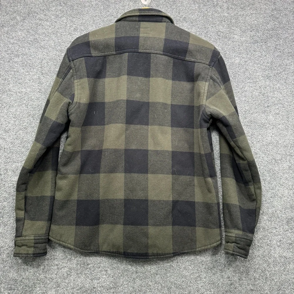 Matix Shirt Jacket Mens Medium Green Black Buffalo Plaid Sherpa Lined Outdoor
